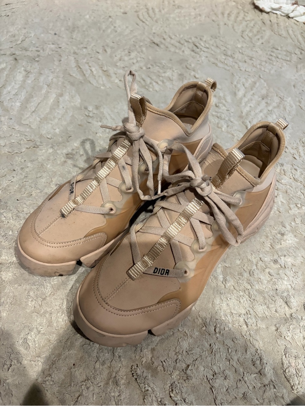 Dior Neutral-Tone Chunky Lace-Up Sneakers